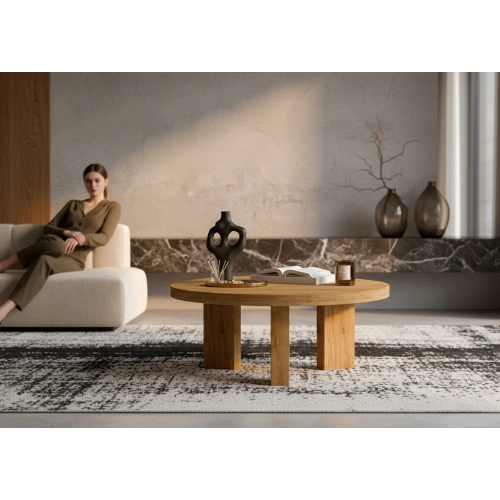 STOLIK KAWOWY z Drewna Litego  Dębowego - Jesionowego  STK-910